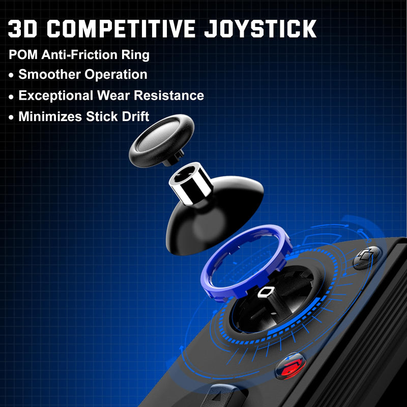 Joso Wireless Game Controller for iPhone/iPad/Android, Phone Controller for Android/iOS/Switch with Hall Effect Triggers, 2 Programmable Back Buttons, Dual Vibration & Turbo, Support Phone Case Black