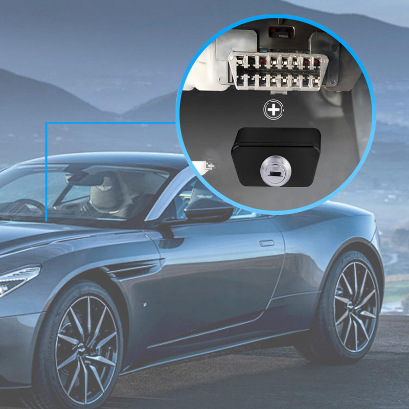 Metal Anti-Theft OBD2 Port Lock, Car OBD2 Protector Device OBD Locking Cap Preventing Access to Vehcles Computer Through OBD2 Port with 2 Keys - Black