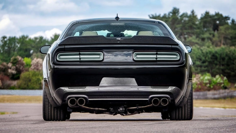 iJDMTOY Blackout Smoked Lens Rear Bumper Reflector Lenses Compatible With 2015-up Dodge Challenger, OE-Spec LH RH Assembly