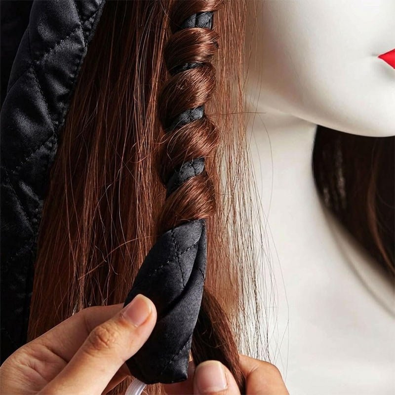 Octopus Heatless Hair Curlers Headband for 8 Claw Curling Rod, Women Heatless Hair Rollers No Heat Silk Curls Headband for Long Hair, DIY Foam Curlers (Black) black