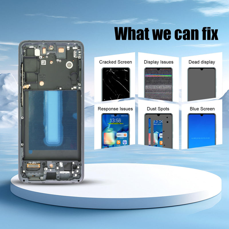 for Samsung Galaxy S21 FE Screen Replacement S21 FE 5G SM-G990U G990W G990B G990E Incell Screen Replacement LCD Display digitizer Touch Screen Assembly with Tools (Black with Frame)