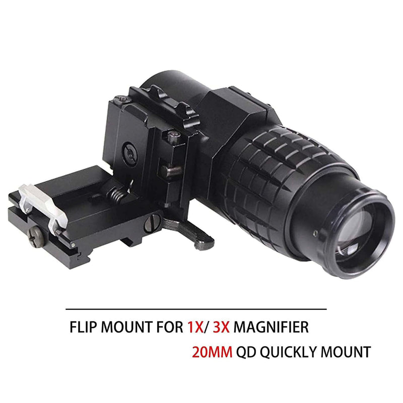 Red Dot Magnifier, 3X Magnifier Scope Flip to Side, for Airosft