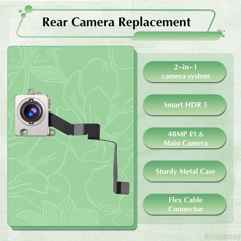 for iPhone 16e Rear Camera Replacement 48MP HD Video OEM | Back Rear Main Camera Module Flex Lens HDR Photo Repair Assembly for iphone16e A3212 A3408 A3409 A3410
