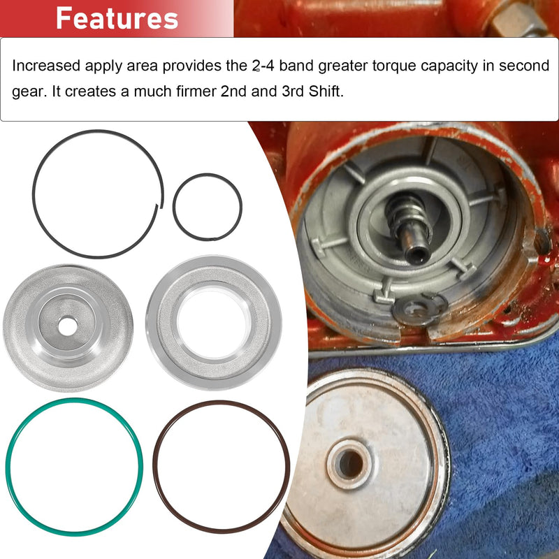 High Performance Corvette Servo Piston Kit Upgrade A74905BK TH700R4 4L60E 4L65E 2-4 Band Fits GM Corvette Style (1982-UP)