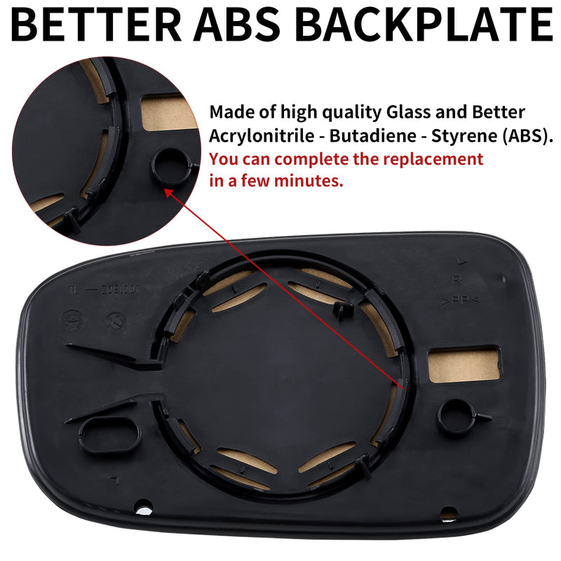 Passenger Side Mirror Replacement for 2003 2004 2005 2006 2007 Honda Accord Mirrors Glass - Convex Mirror Glass, Right Side Rear View Mirror Passenger Side (Right)