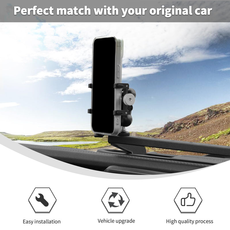 Linskip Dashboard Universal Smartphone Holder for 2024 2025+ Jeep Wrangler JL 4XE & Gladiator JT, 360° Adjustable Phone Holder, Interior Accessories(Black) 24+