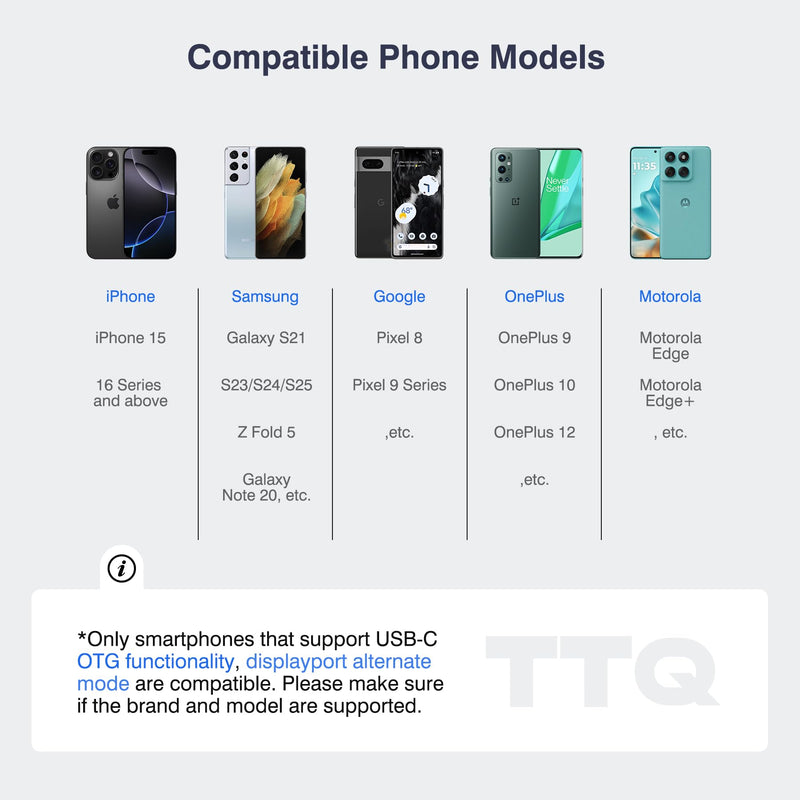 TTQ 4K 60fps Vlog Selfie Monitor Screen, Magnetic Phone Vlog Selfie Monitor | Back Camera Monitor Screen, Bluetooth Remote, for Vlogging, TikTok, Live Stream, Compatible with iPhone & Android, Dark Navy