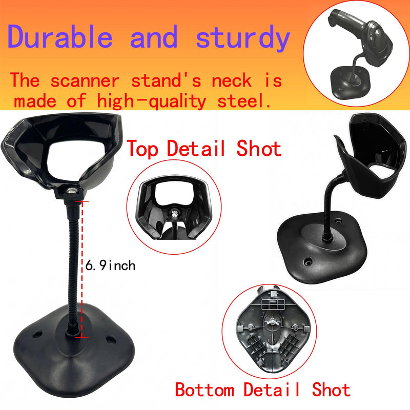 Universal Barcode Scanner Stand Compatible with Zebra Symbol DS2208 DS2278 DS4308 DS4608 DS8108, Flexible Gooseneck Scanner Holder with Non-Slip Base for Retail Warehouse Checkout.