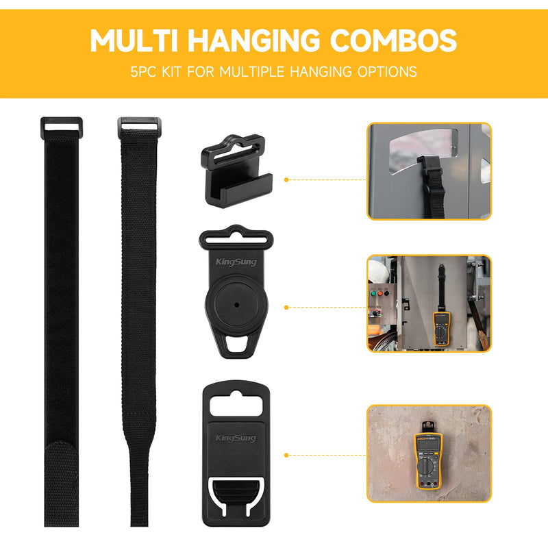 KingSung Hard Case Bundle with Magnet Hanging Strap for Fluke 117/115/116/114/113 Digital Multimeters carrying case bundle with magnetic hangin strap