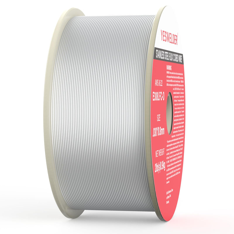 YESWELDER Stainless Steel Flux Cored MIG Wire, E308LFC-O .030-Diameter, 2-Pound, Strong ABS Plastic Spool Welding Wire E308LFC-O Stainless Steel Flux Cored Wire .030-inch 2LB