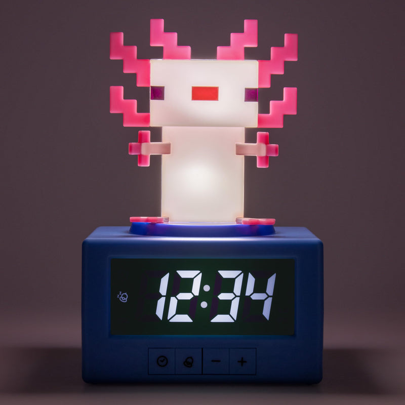 Paladone Minecraft Axolotl Digital Alarm Clock with Night Light – Officially Licensed Gaming Decor, for Kids & Teens’ Bedrooms, Game Rooms, Minecraft Fans