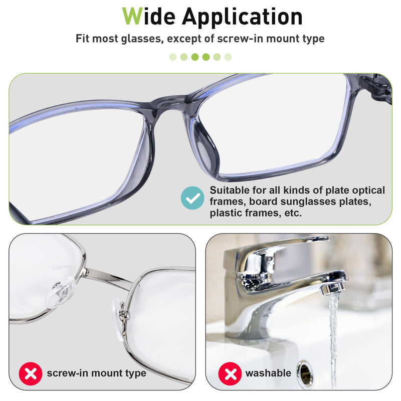 Eyeglass Nose Pads - Grip Added, Upgraded Soft Silicone Adhesive Glasses Nose Pad, Anti-Slip Nose Pads for Glasses Full Plastic Frames Sunglasses (5 Clear Pairs) 5 Pairs Clear