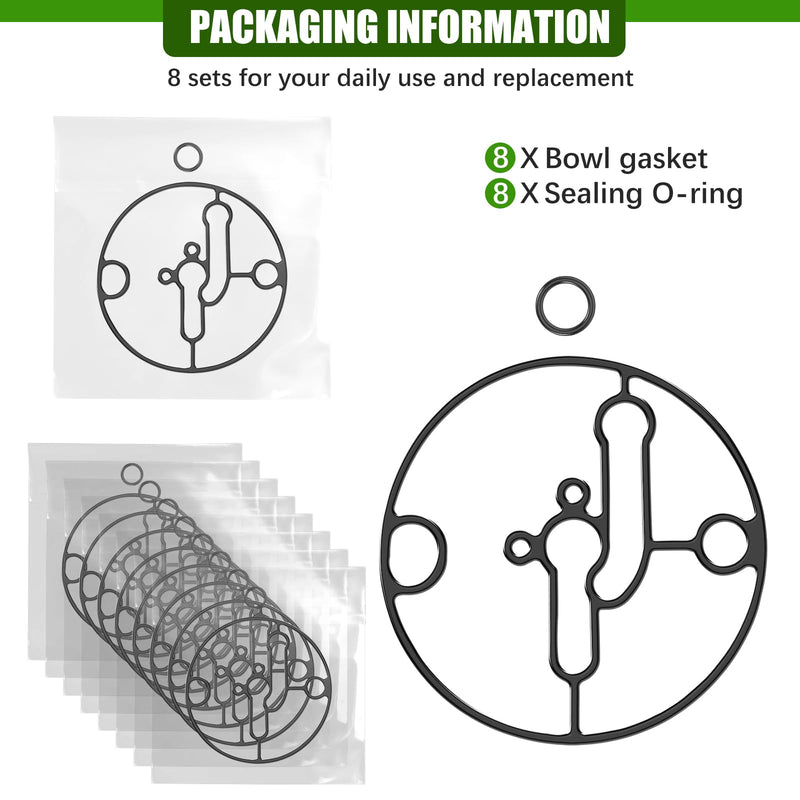 8 Pack Carburetor Bowl Gasket for Nikki 698781 Carburetor Replacement, Compatible with Nikki Carburetor Troy-Bilt Toro Lawn Mowers