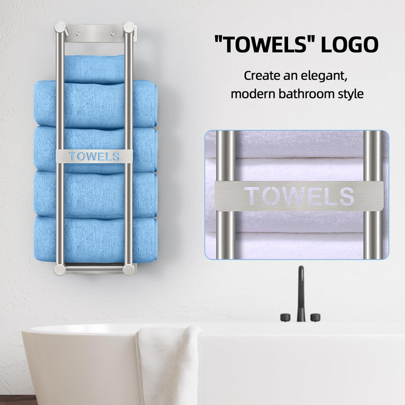 Towel Racks for Bathroom, STWWO Towel Storage for Small Bathroom 22inch, Stainless Steel Towel Rack Wall Mounted for Bath Towel, Brushed Nickel 22 IN