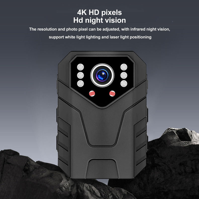Luqeeg 4K Worn Camera, Design, Night, Motion Detection, Wearable Video Recorder with Back Clip for Law Enforcement