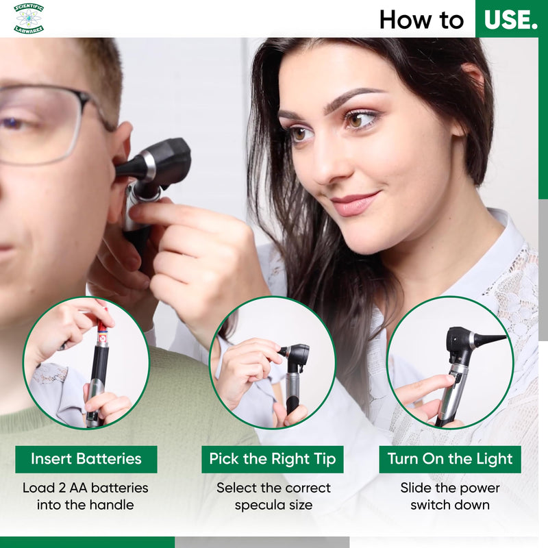 Otoscope - Ear Scope with Light, Ear Infection Detector, Pocket Size (Burgundy) Burgundy