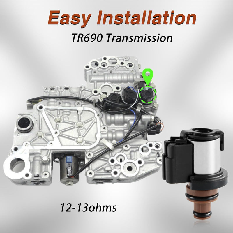 Torque Converter Lock-Up Solenoid (12-13Ω) Compatible with Subaru Legacy Outback Impreza Forester Crosstrek Lineartronic CVT TR580 TR690 Transmission Replace#: 31706AA030