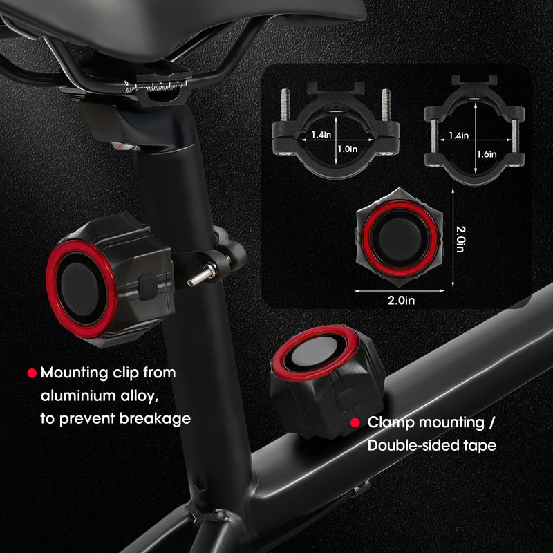 Bike Alarm with Remote - 110dB Loud Anti-Theft Waterproof Rechargeable Alarm, Vibration Sensor Motorcycle Alarm for Bicycle, Ebike, Scooter, IP65 Rated,5-Level Volume Adjustable