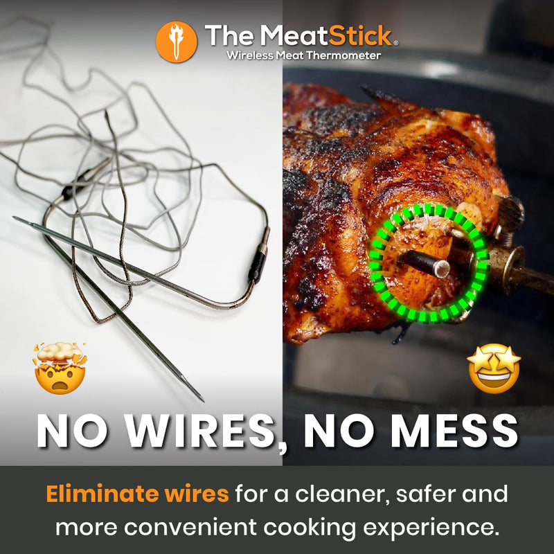 MeatStick X – Smart Wireless Meat Probe for Grilling, Smoking & BBQ | 500ft+ Bluetooth Range | Works in Oven, Smoker & Grill MeatStick X Set (500ft+ Range)