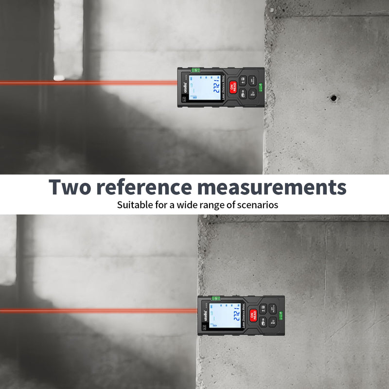 atolla Laser Measure, Digital Laser Distance Meter with 2 Bubble Levels,Portable M/in/Ft Unit Switching Backlit LCD, Measuring Distance/Area/Volume/Pythagorean and Waterproof IP54 (Red Laser) 196 Ft