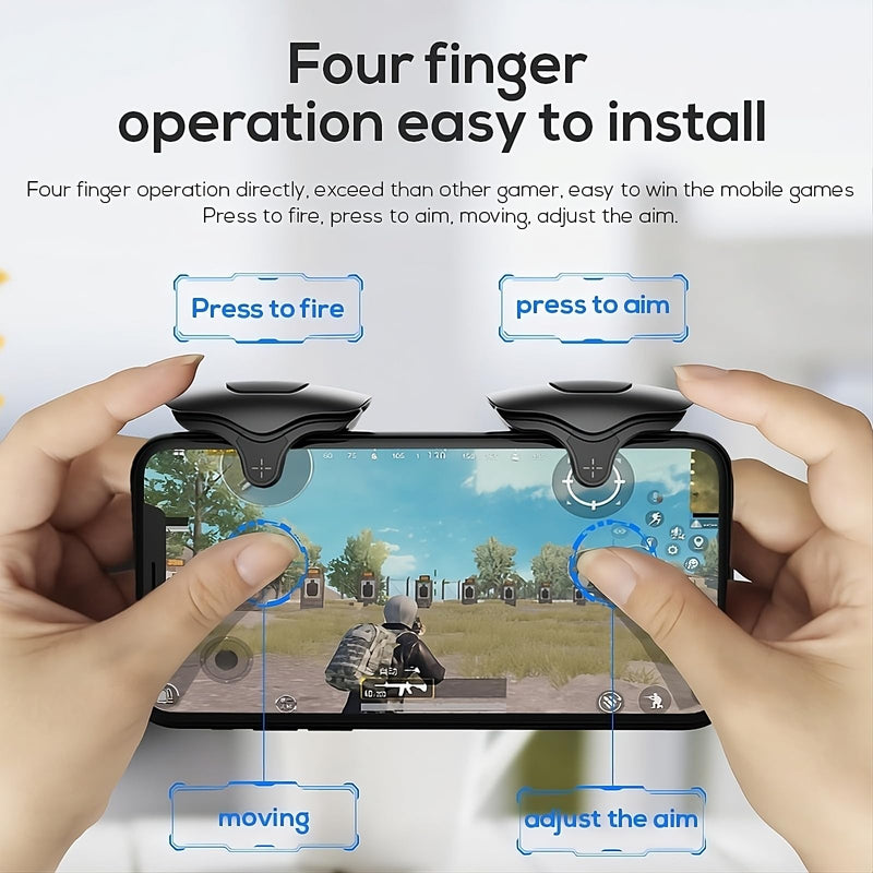 Mobile Gaming FPS Triggers Joystick Shoot Aim Buttons Zero Latency Game for Touch Screen Cellphone Controller Compatible with Call of Duty Warzone, PUBG, Free Fire, Android & iPhone 1 Pair
