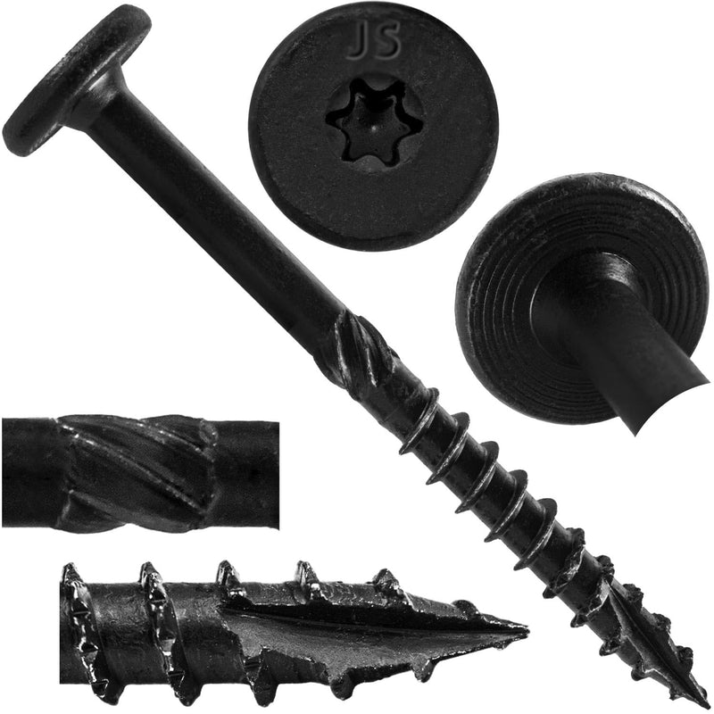 Jake Sales 15x3 Black Wafer Head Structural Lag Screws. Used for Log Construction, Timber Framing, Laminated Beams and Pole Barns Among Other Uses. T-30 Torx/Star Drive (50 Count) 15x3" 50 Count