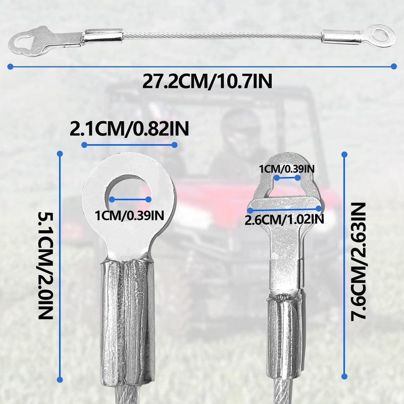 2PCS Tailgate Cable Compatible with Polaris Ranger 2005-2006, 500 2005-2010, 700 2005-2009, 800 2010-2016, 900D 2011-2014 Tail Gate Cable Replace # 7081215 7081445