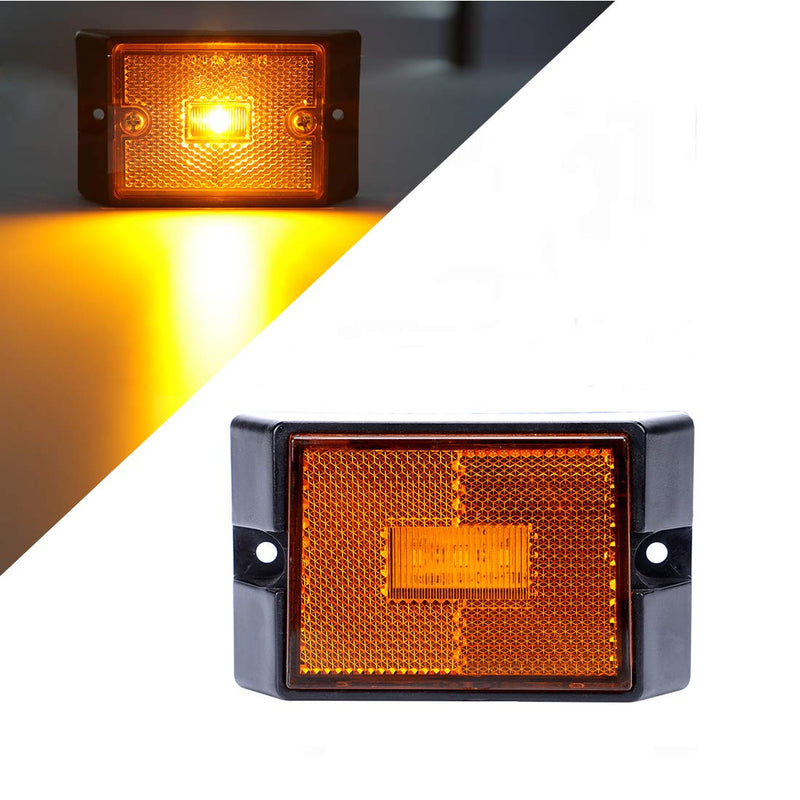 CZC AUTO LED Amber Side Marker Lights Sealed Submersible LED Clearance Reflector Lamps Waterproof Trailer Running Lights for 12V Boat Trailer Truck Marine RV (Amber, 4 pack)