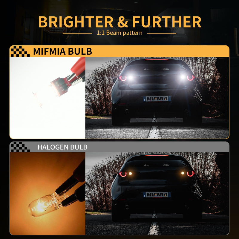 912 921 LED Bulb Reverse Lights, High Power 27-SMD Chipsets Error Free T15 906 922 W16W Bulbs, 6500K White (Upgraded, Pack of 2)