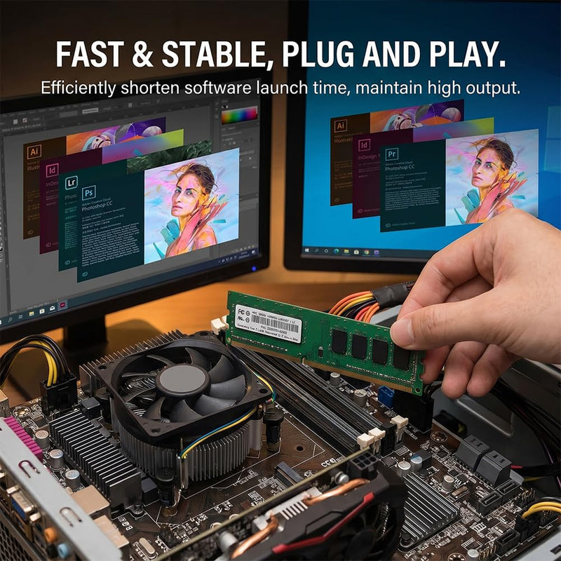 4G DDR3 RAM 1600MHz 1.5V,High-Speed Internal Memory for PC Desktop Computer,Compatible Most Motherboards(1pc