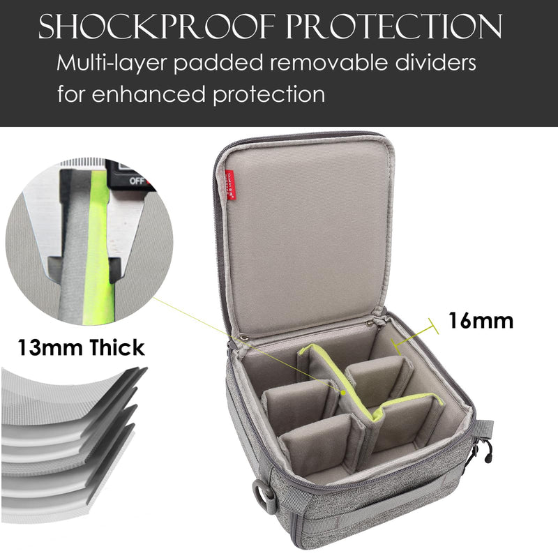 Mini SLR Camera Insert Bag,Shockproof &Pressure-proof Dual Opening Camera Lens Cube Case Bag,Digital DSLR SLR Mirrorless Cameras Accessories Storage Pouch Compatible for Canon,Sony,Fuji (XXXS) (2L)XXXS