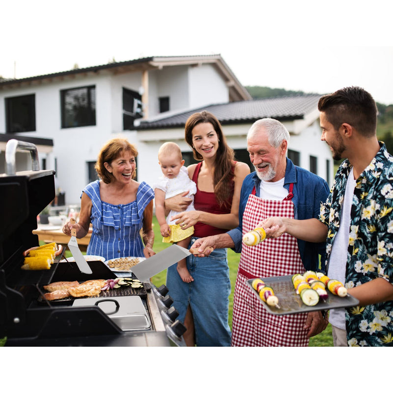 Stanbroil BBQ Griddle Accessories Set of 6 - Heavy Duty Stainless Steel Scraper, Spatula, Basting Cover and Bottles for Blackstone, Camp Chef Grill and Outdoor Griddle Accessories