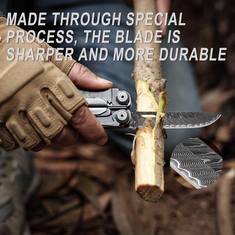 GrandHarvest Multitool, 25-in-1 Spring Loaded Pliers Multi Tool, Each Tools with Safety Lock-Stainless Steel Multi-Tool, Propylene Sheath, Survival Gear for Camping, Hiking, Multi Plier, Pocket Knife