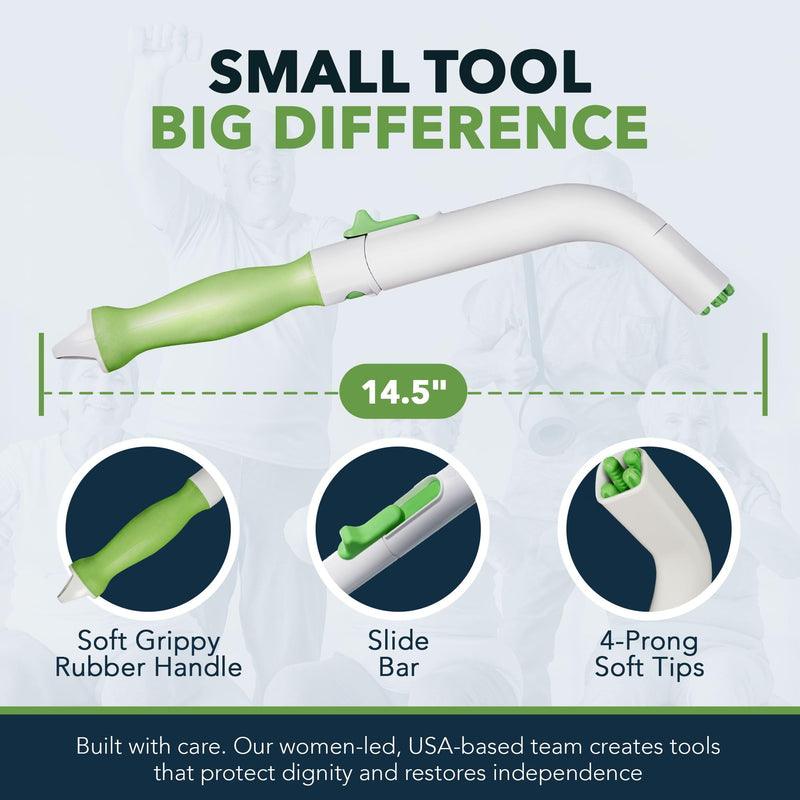 FreedomWand Multipurpose Toilet Wand - Reacher, Wiping Tool 14.5 Inch for Men and Women, Butt Wiper, Paper Extender, Seniors Reachers Grabbers, for Post Hip Back Shoulder Surgery & Disabled Elderly