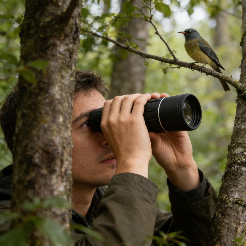16X 52 HD Monocular Telescope for Adults, High Magnification Manual Focus Scope for Long Distance Viewing Black