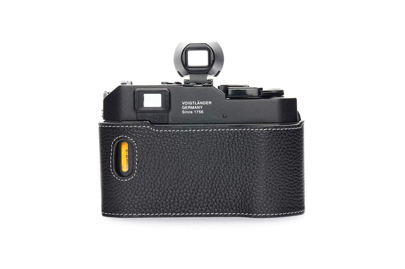Voigtlander Bessa R2 Case, BolinUS Handmade Genuine Real Leather Half Camera Case Bag Cover for Voigtlander BESSA R4M R4A R3M R3A R2S R2C R2A R2M R2 T Camera with Hand Strap (Black) Black