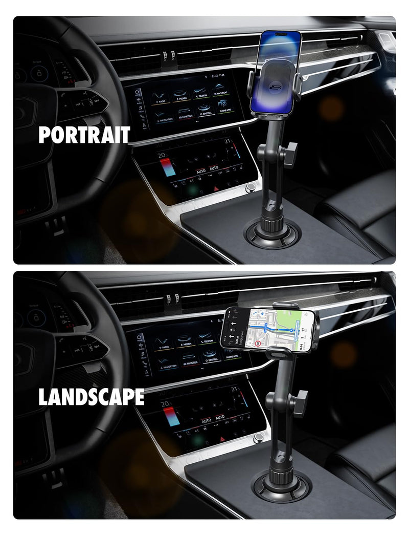 Bracketron TripGrip Cup Holder Phone Mount for Trucks, 360° Expandable Base | TripGrip cup holder phone holder with one-click release, expandable base securely holds smartphones & GPS devices up to 4.2"