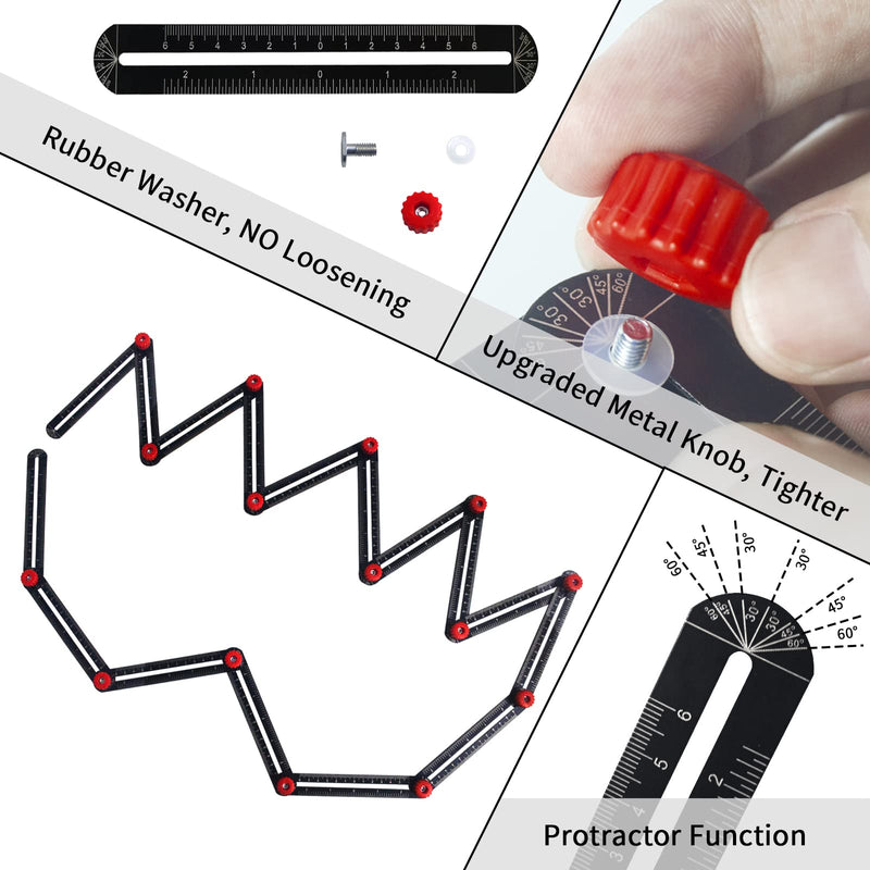 WiseWater 16-Sided Multi Angle Measuring Ruler, Aluminum Alloy Angle Finder | Durable aluminum alloy for precise measurement transfer and layout marking in tile, flooring, carpentry and DIY projects