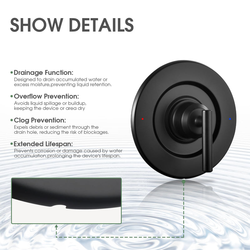 Shower Valve Handle for Moen T2901BL Gibson Shower Trim Kit,Matte Black