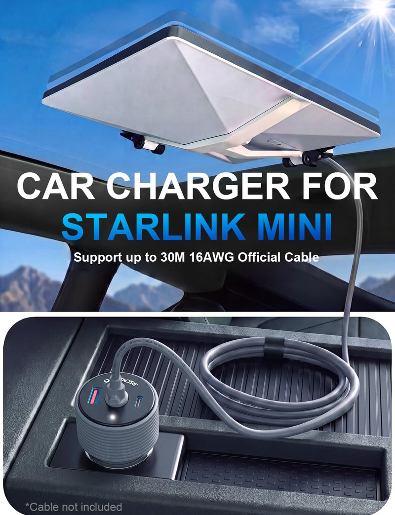 Starlink Mini 3-in-1 Car Power Adapter
