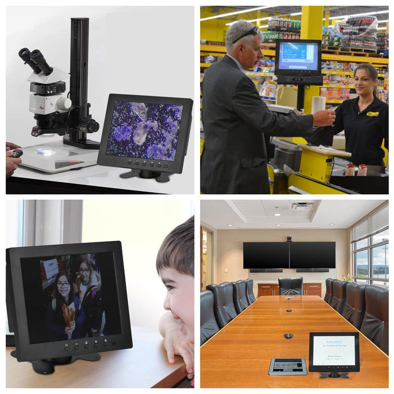 8 inch LCD Security Monitor & Displays,Built-in Dual Speakers Portable Monitor,800 * 600 Resolution,BNC/AV Input,Suitable for CCTV TV CCD DVD 8″Monitor