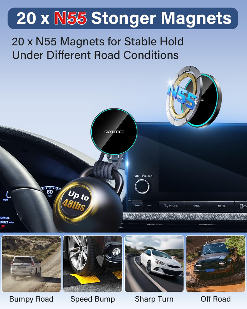 SKYLOTEC Magnetic Charger Phone Holder for Kia Telluride 2020 2021 2022 | 10.25-Inch Screen Accessories, Car Magnets Wireless Chargering Phone Mount, for 15W MagSafe iPhone Samsung Magnetic Wireless Charger Telluride 2020-2022