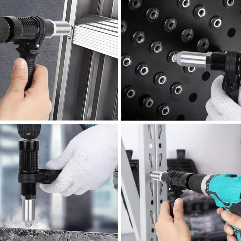Rivet Gun Adapter with Removable Plastic Handle, Electric Rivet Gun Head, Cordless Riveting Drill Tool Accessories
