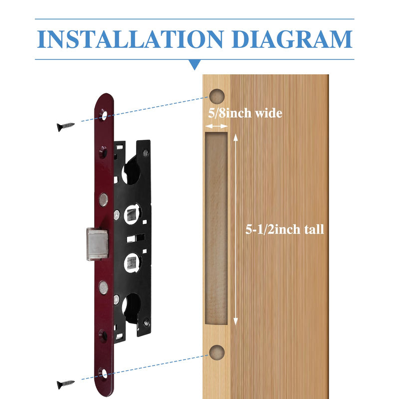 2 Point Bolt Mortise Lock Set Storm Door Fits Pella Handleset, Storm Door Lock Replacement Parts, Red Face Plate