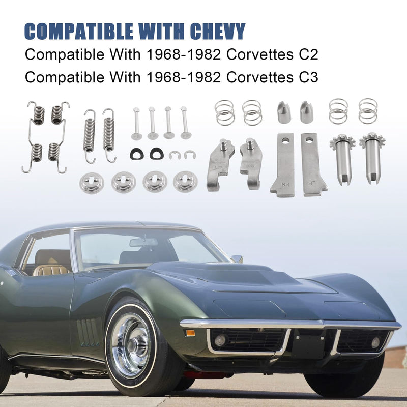 Parking Brake Hardware Kit Stainless Steel Compatible with 1965-1982 Chevy Corvette C2 C3 LH & RH