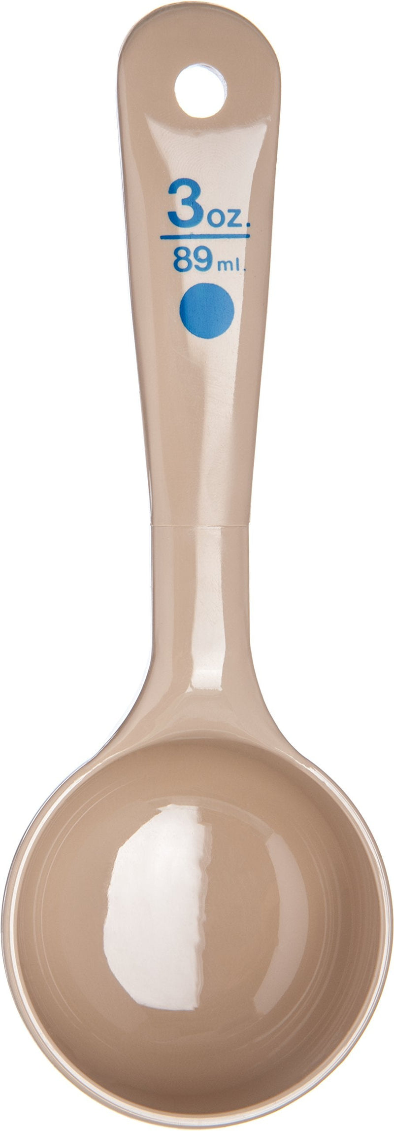 Carlisle FoodService Products Measure Miser Plastic Measuring Spoon with Short Handle, 3 Ounces, Beige - (Pack of 12)