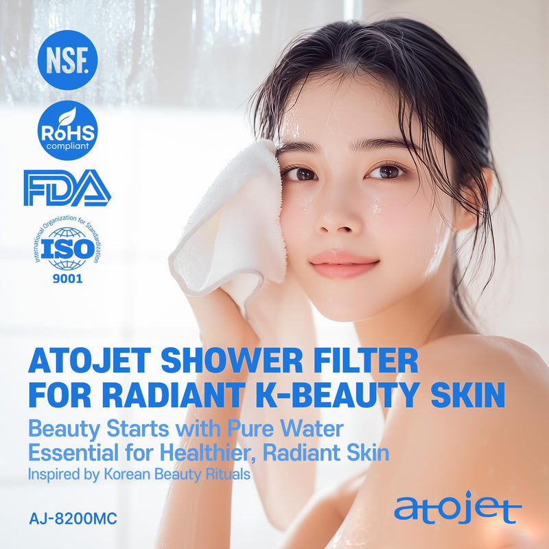 Showerhead Replacement Filters Inspired By Korea's Beauty Culture | Pure Carbon Filters (10 Filters) – Compatible with Atojet AJ8200MC (AJ8200MC-FLT-10PC) Pure Carbon Filters (10 Pieces)