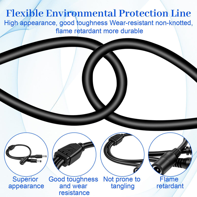 3 PCS 1 to 2 Way DC Power Splitter, 5.5mm x 2.5mm 12V/24V Volt Power Splitter 1 Female to 2 Male for CCTV Surveillance Cameras LED Strips