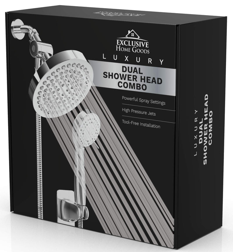Shower Head With Handheld Combo, 6 Inch High Pressure Rainfall Showerhead With Hand Held 70 Inch Hose for Bath - Adjustable Swivel Shower Head Spray Anti-leak Nozzles - Universal Fit 2.5 GPM Chrome