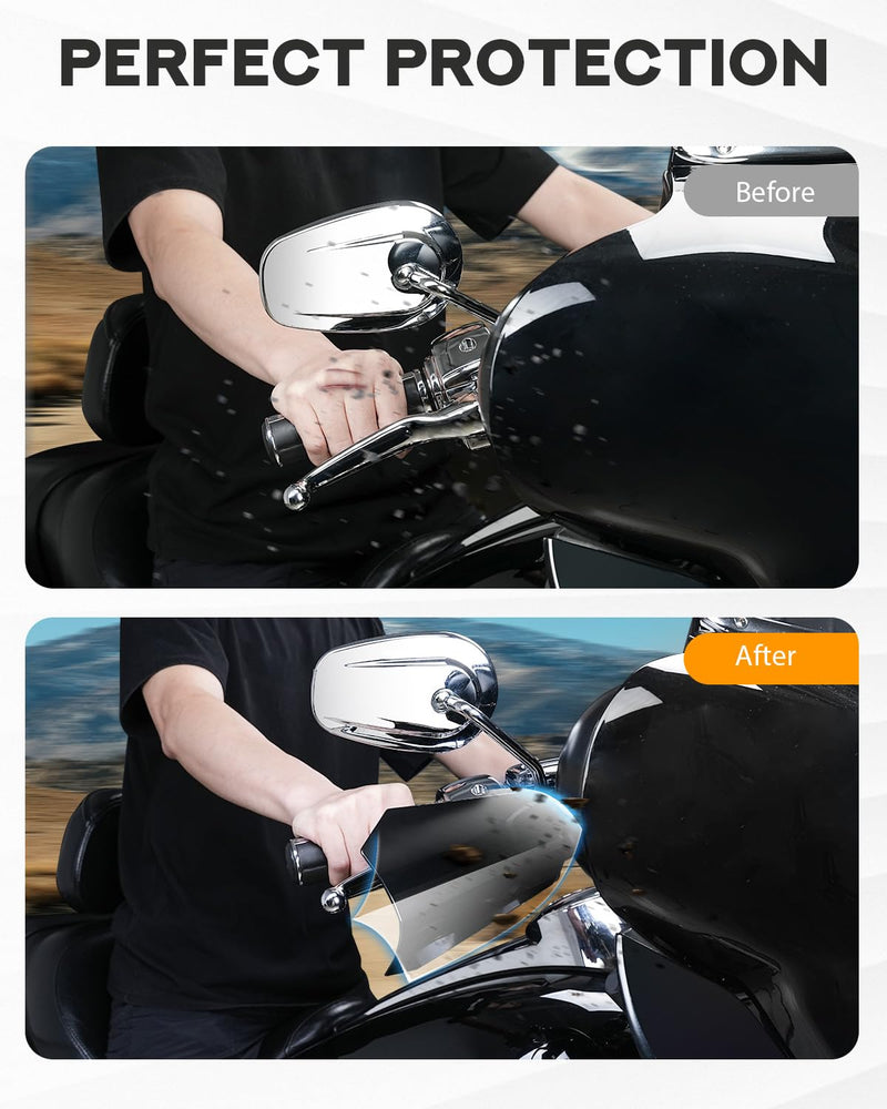 PBYMT Gloss Black Coffin Cut Handguards Hand Guards Compatible for Harley Sportster Touring Street Glide Road King Electra Glide 2007-2023 (Cable Clutch Style -Large) 4.55inch